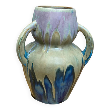 Vase Art Déco en grès flammé 3 anses