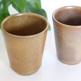 Set de 2 verres en grès, Digoin, vintage