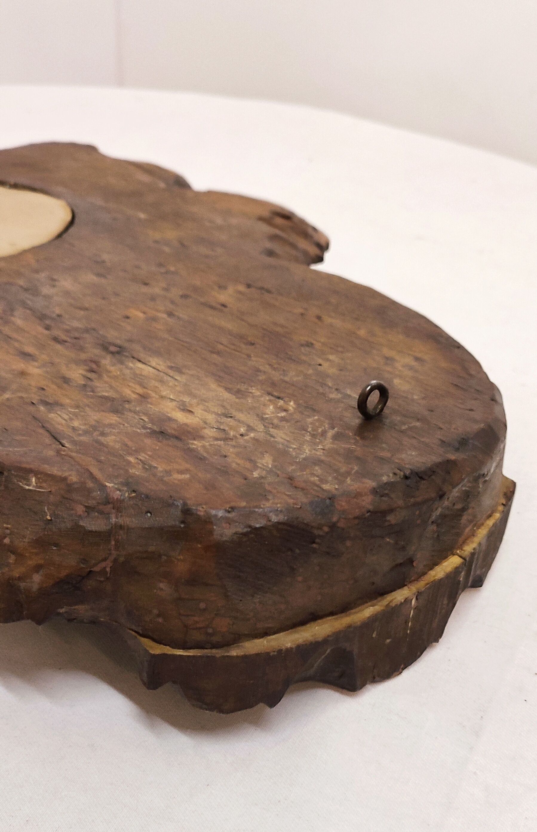 Miroir en bois sculpté Espagne années 1940 44x65cm