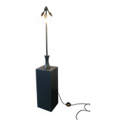 Lampe carrée en laiton chromé, 1970