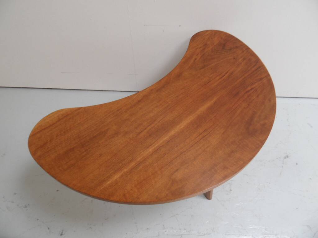 Mid Century moon-shaped coffee table