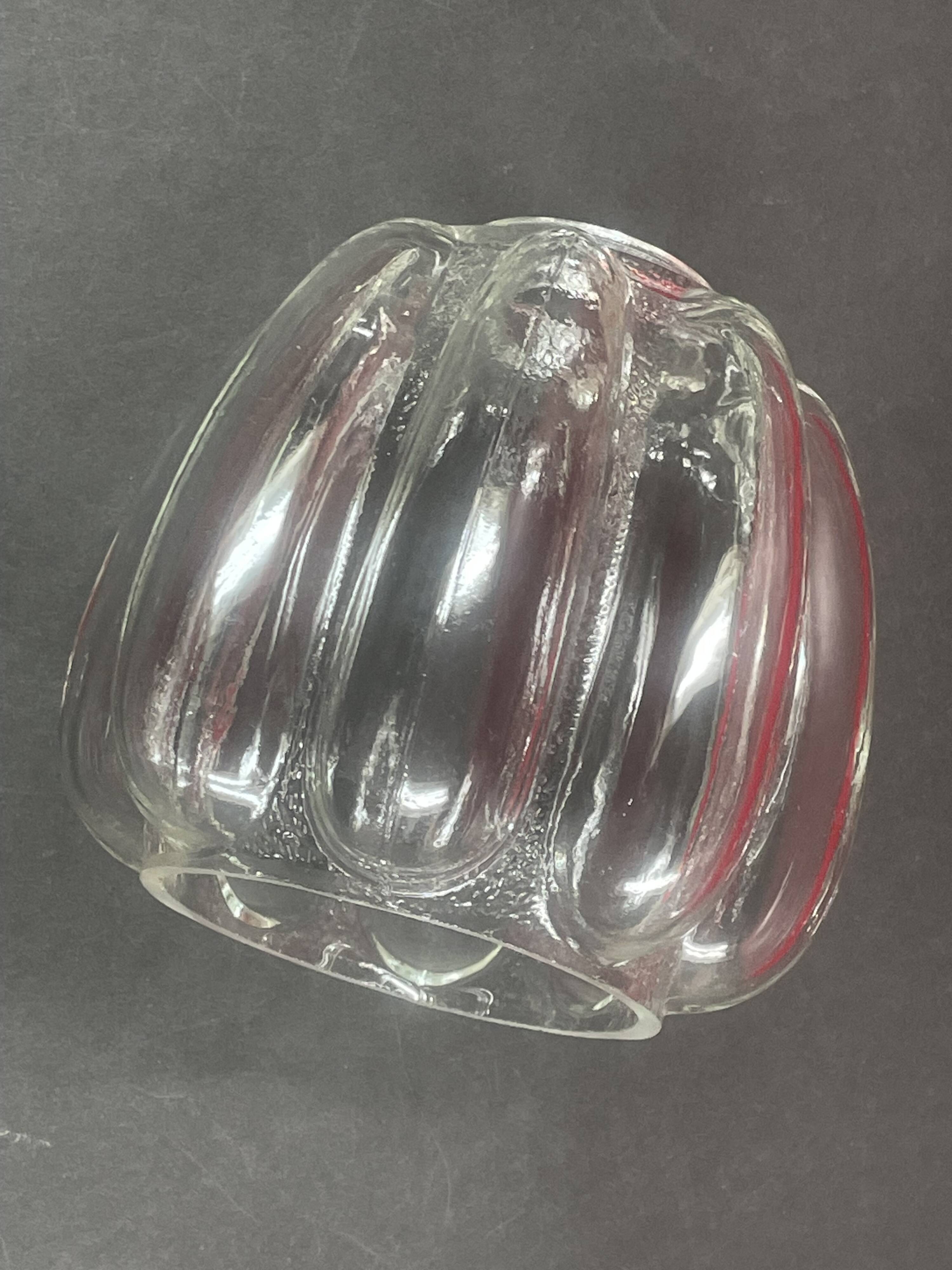 Molded glass pendant lampshade circa 1960