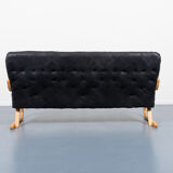 Modern Danish patchwork leather sofa sculptural from the 1970s