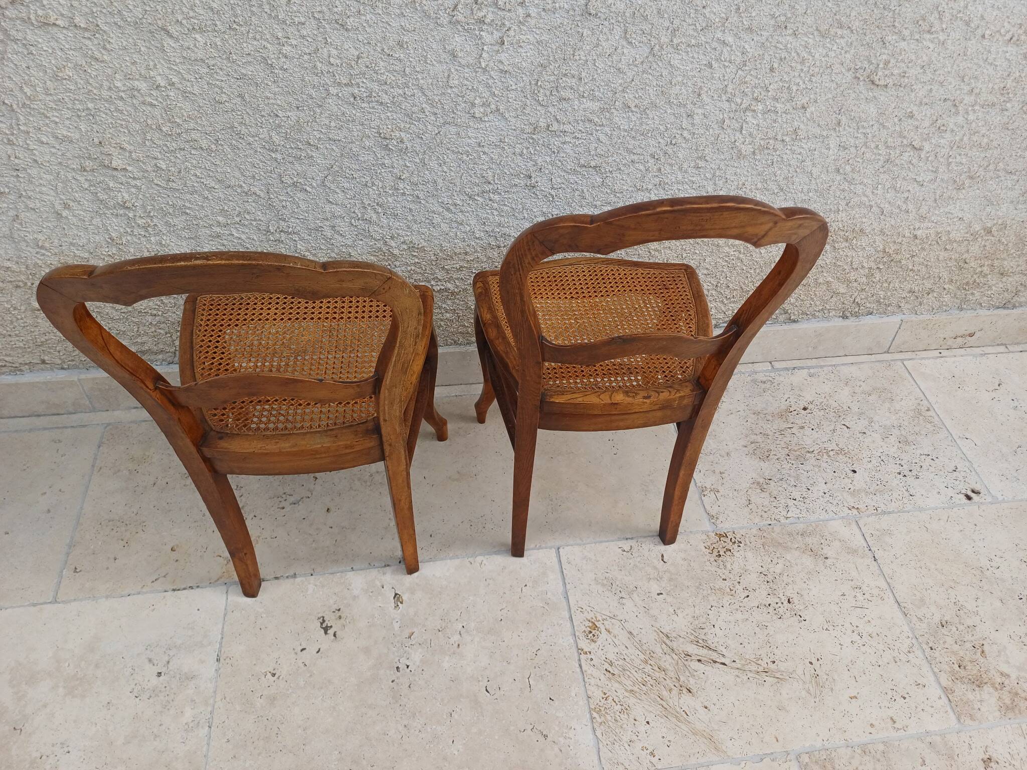 Set of 2 cane chairs
