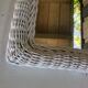 White rattan mirror