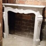 Pompadour fireplace in marble of carrara