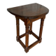 Escabelle Choir Stool Antique Solid Oak Half-Moon 19th Century Wine