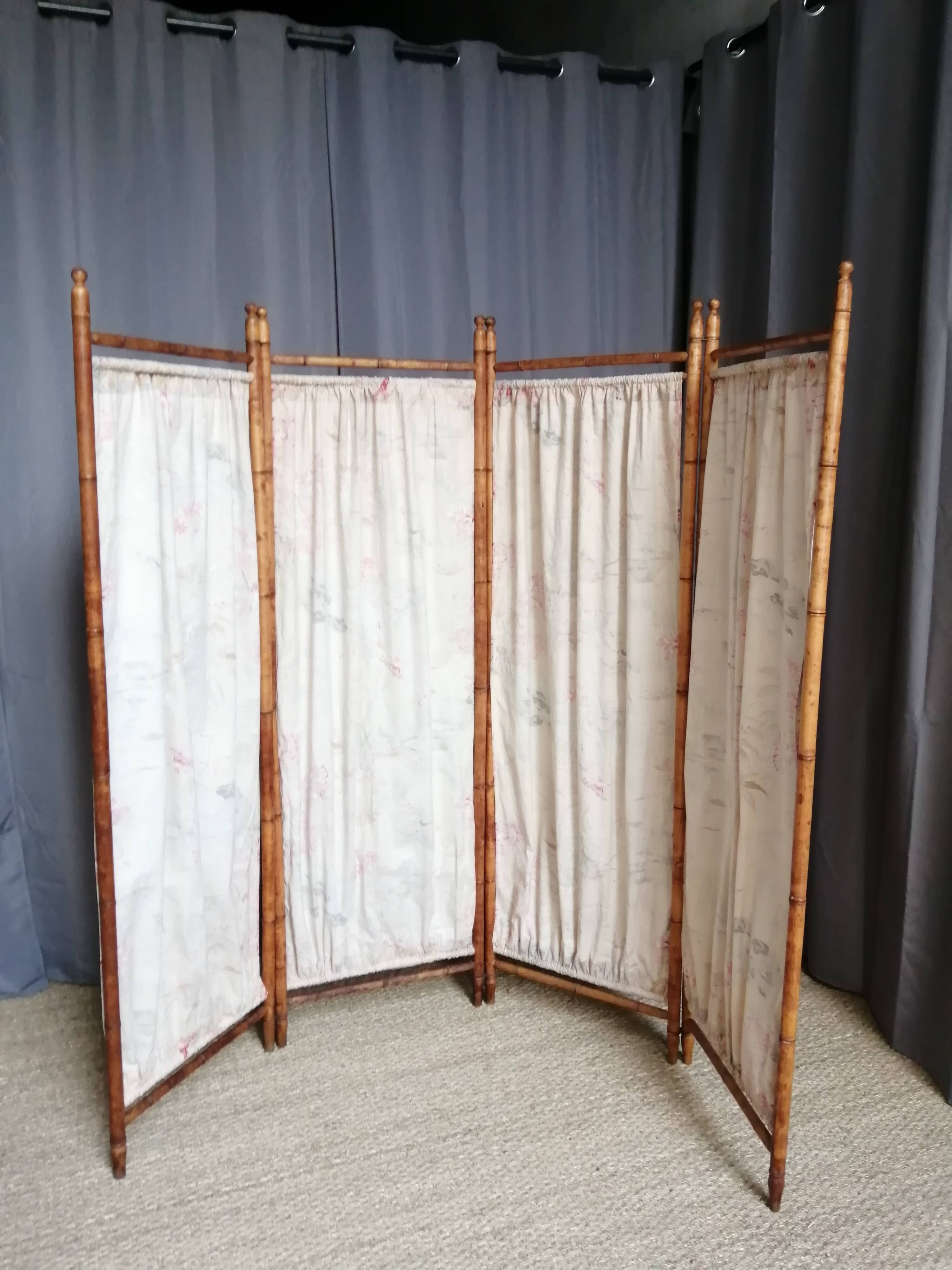 Vintage rattan screen
