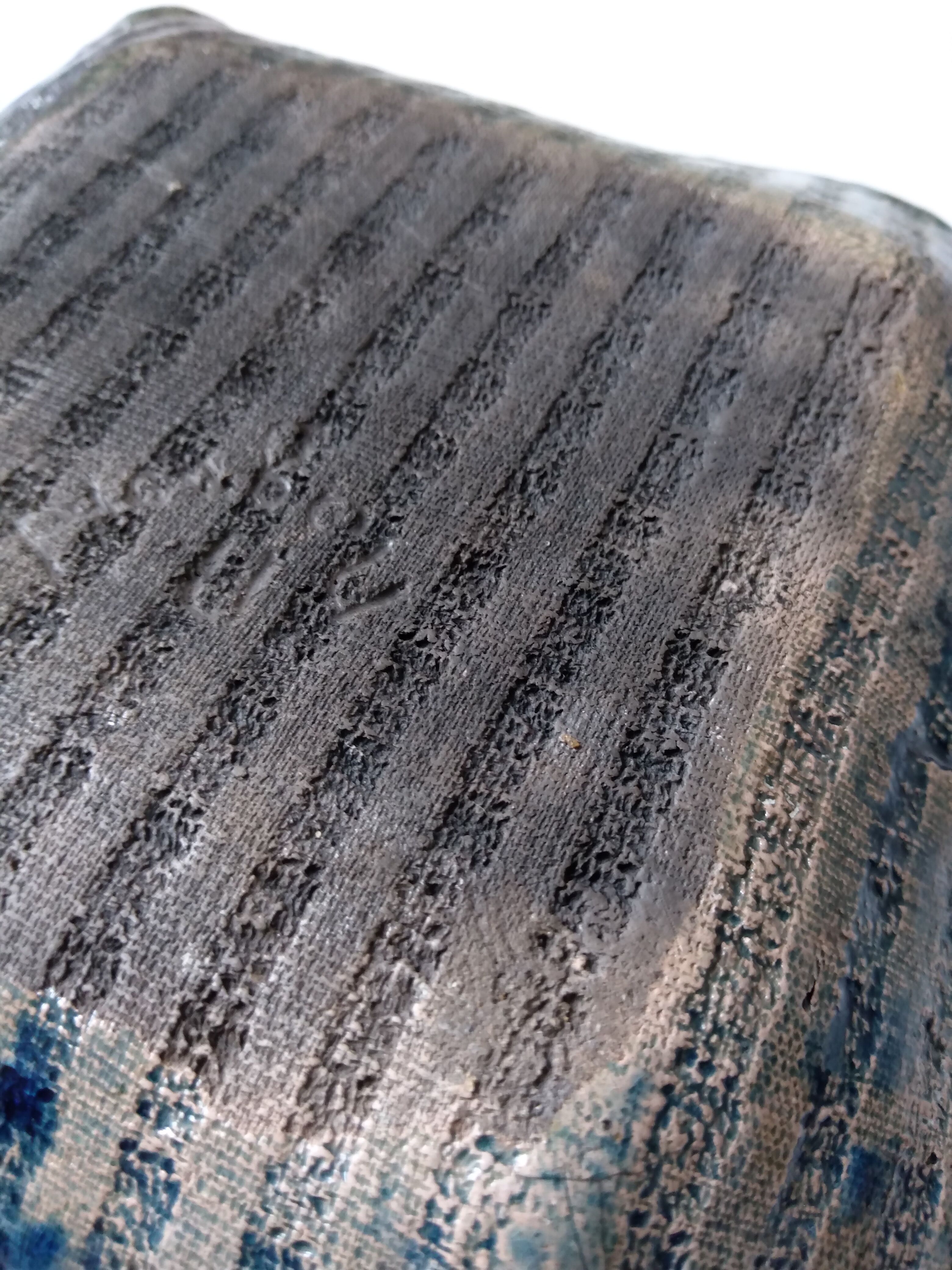 Vide poche Raku bleu indigo en céramique émaillée française