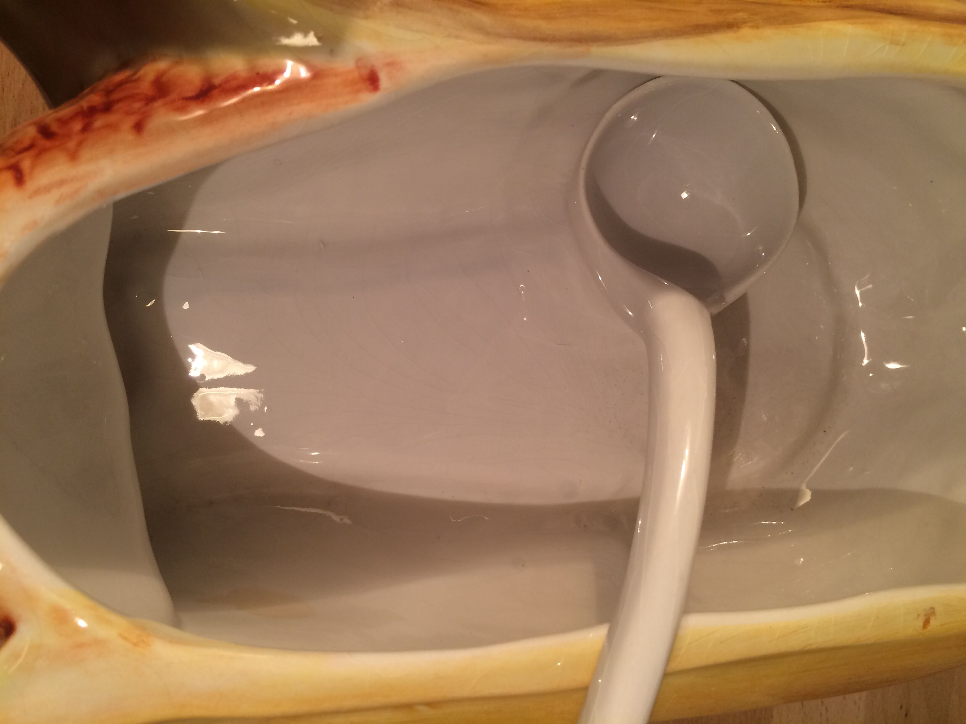 Soup cob of ceramic corn slurry vintage