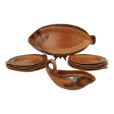 Sarreguemines 12-piece earthenware fish set