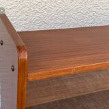 glass wall bookcase in vintage teak 1950