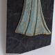 Religious slate wall plaque - hand-painted carved wood overprint - 1970