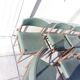 Set 6 chaises scandinave teck simili cuir vert olive