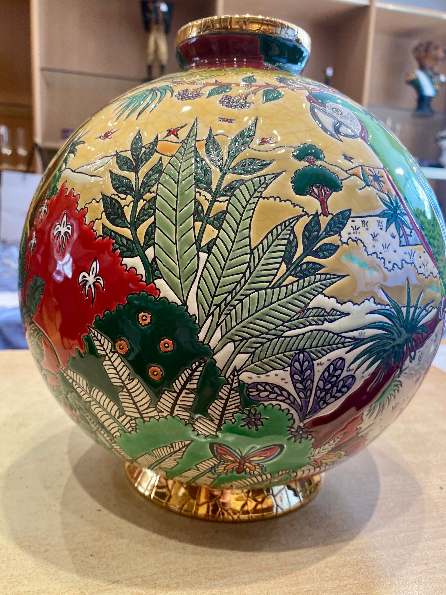 Vase boule Émaux de Longwy  Selency