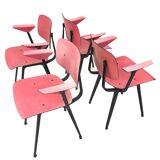 Set of 4 Friso Kramer Revolt chairs first edition with armrests
