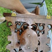 2 magnificent consoles/shelves in carved wood "FROM THE BLACK FOREST"