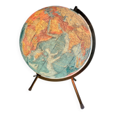Vintage globe 1975 terrestrial glass tripod gold Taride - 32 cm