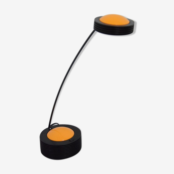 Lampe de bureau noire et orange - vintage - années 80 - design
