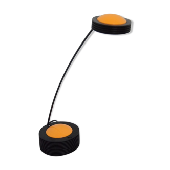 Lampe de bureau noire et orange - vintage - années 80 - design