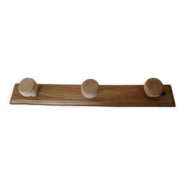 Porte manteau murale ancien en bois brut