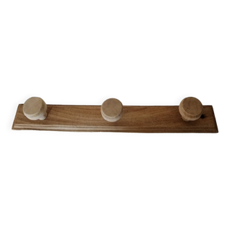 Porte manteau murale ancien en bois brut