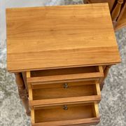 Paire de chevets bois fruitier vintage 1960