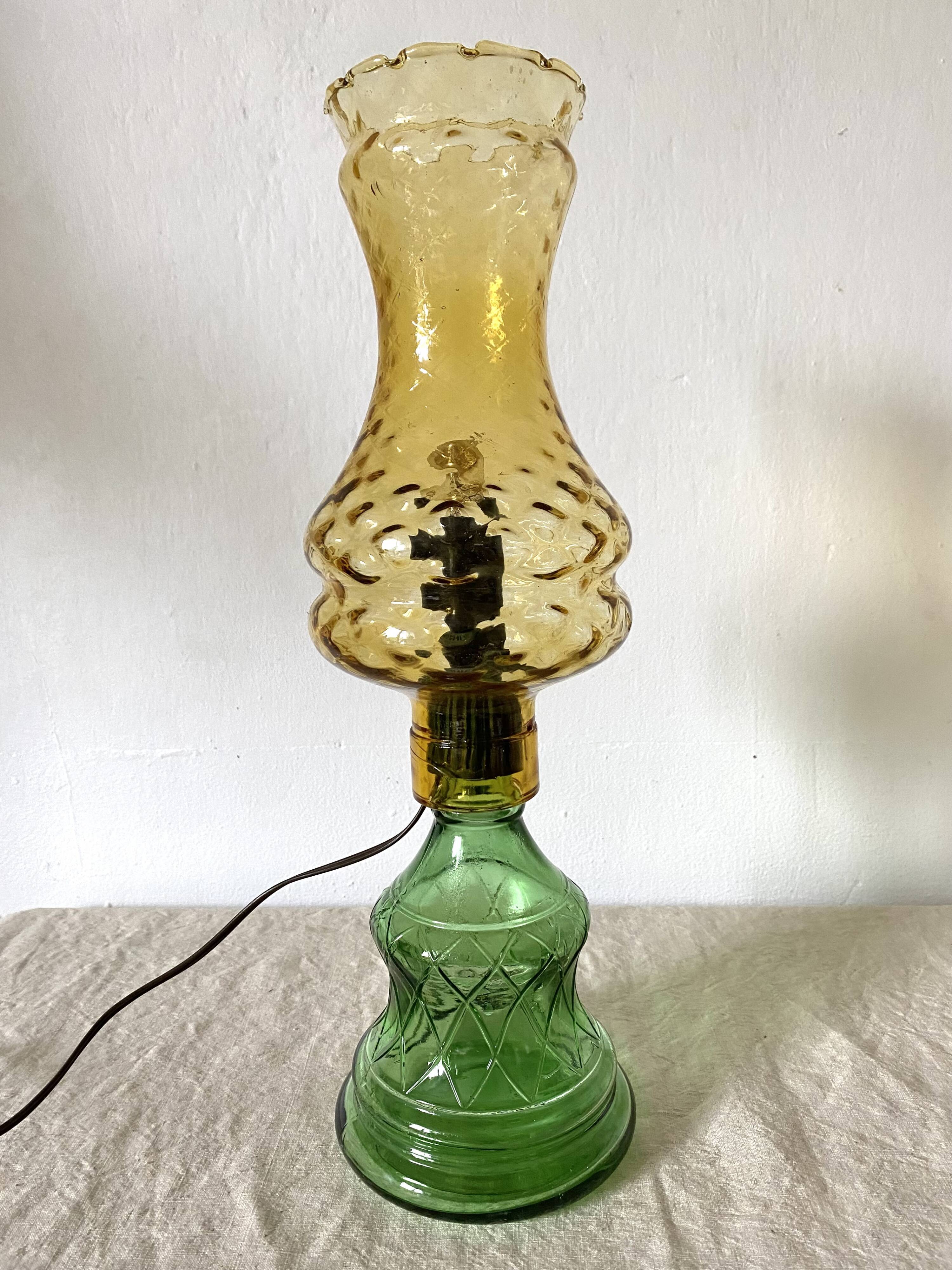 Lampe vintage en verre