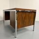 Vintage desk with rosewood veneer and chrome metal design from the 1970s.