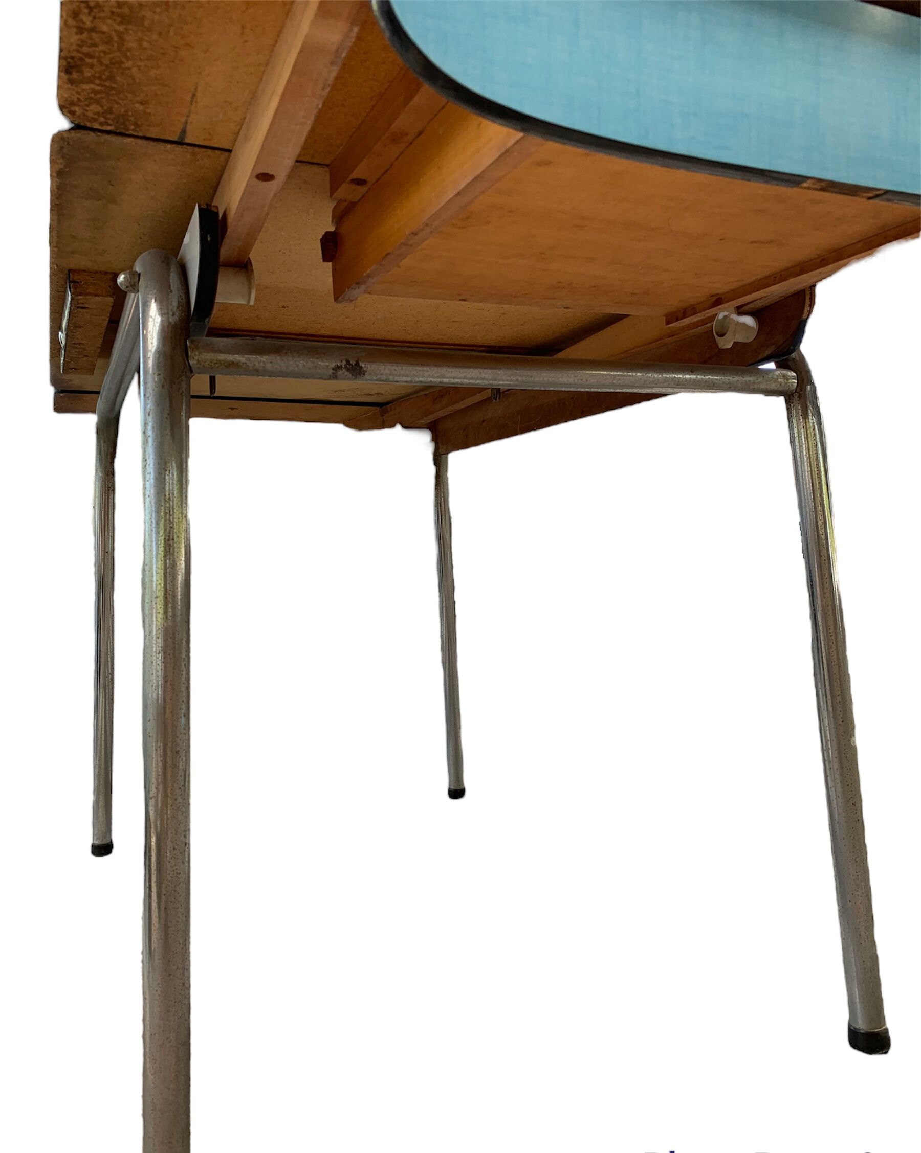 Blue formica table