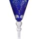 Cobalt blue patterned stem glass and frosted glass, 10x24cm