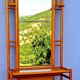 Vintage rattan entrance hall wardrobe