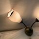 Ensemble de 3 appliques tulipe laiton et opaline