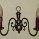 Pair of double Flemish style wall sconces in French silver from the period, with red drops 51.