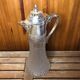 Old Carafe Body Glass Mold + Silver Metal Vintage