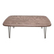 Solid oak oval coffee table with steel pin legs