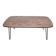 Solid oak oval coffee table with steel pin legs