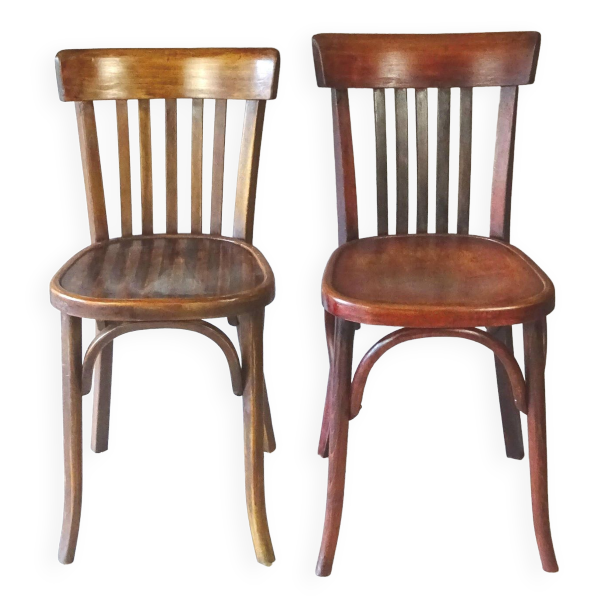 2 wooden bistro chairs 1950, Fischel, Baumann