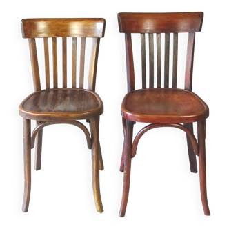 2 wooden bistro chairs 1950, Fischel, Baumann