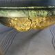 Green marble and carved gilded wood coffee table – Louis XV style