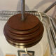 Metal and wood gooseneck table lamp