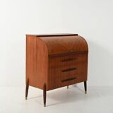 1950s Scandinavian teak secrétaire with elongated sculpted pulls