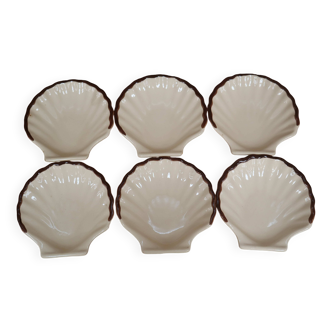 6 Emile Henry ceramic shell bowls