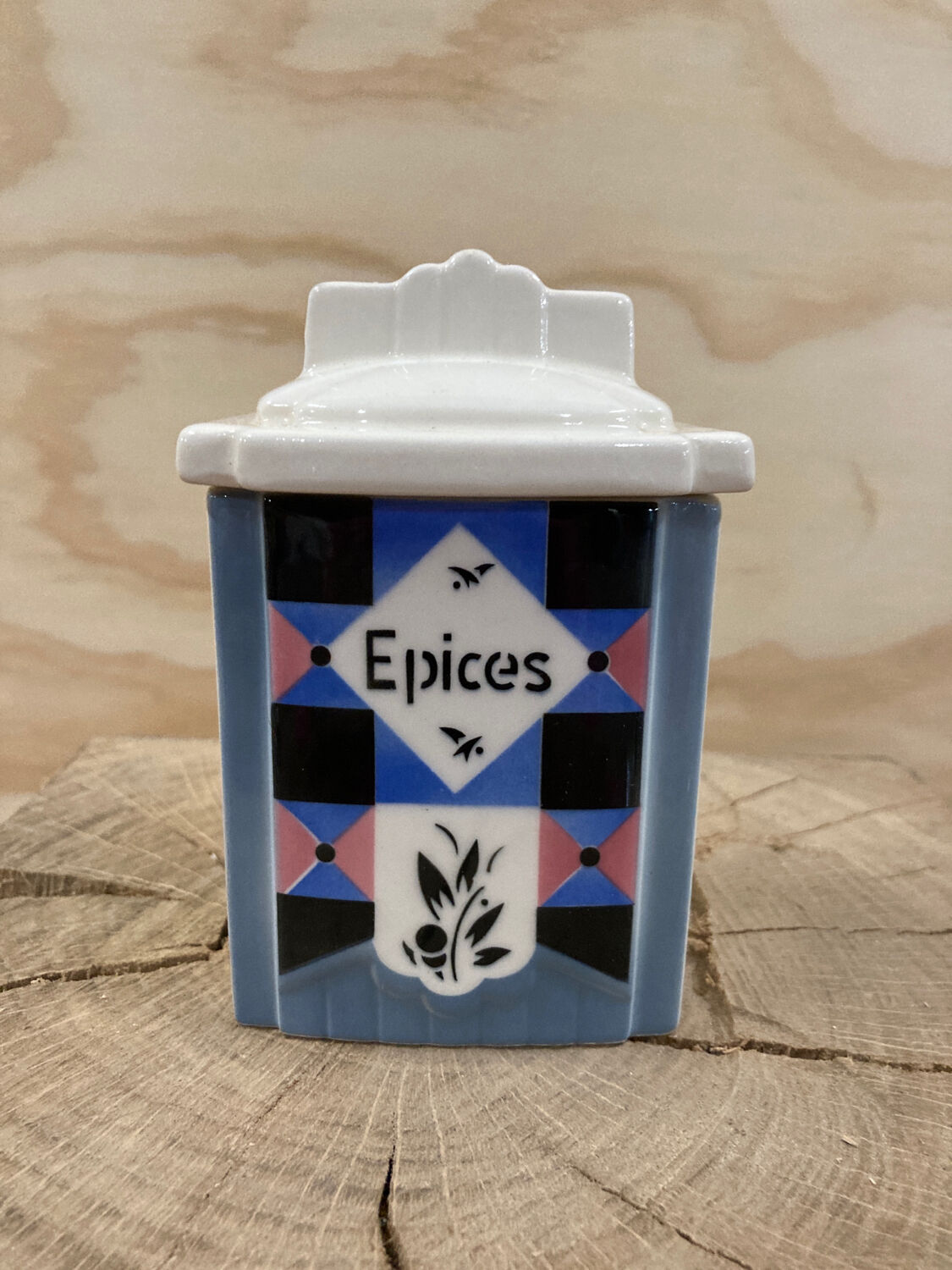 Covered earthenware spice pot 1930 art deco Ditmar Urbach