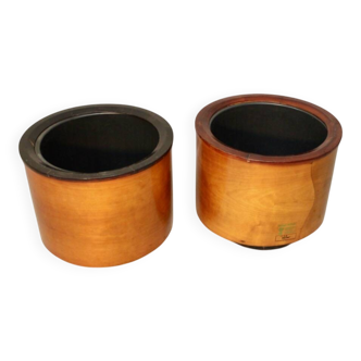 Pair of flower pot covers with interior.