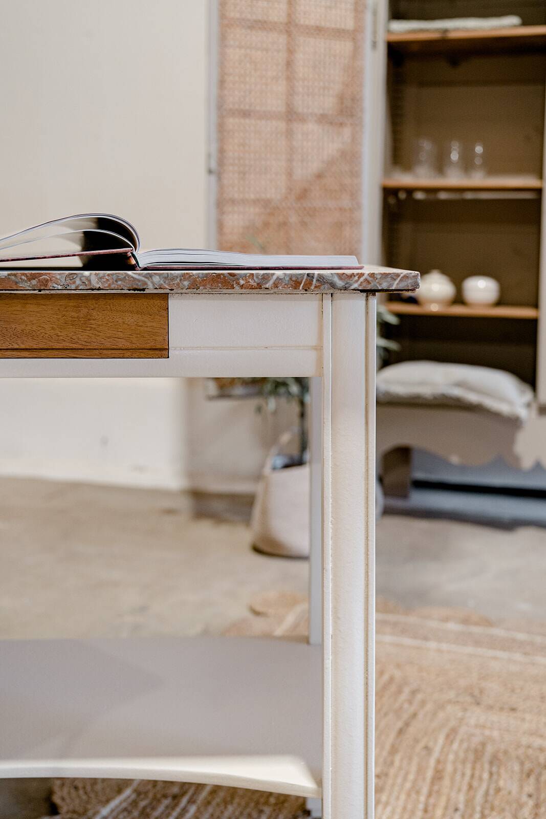 Wood & marble console