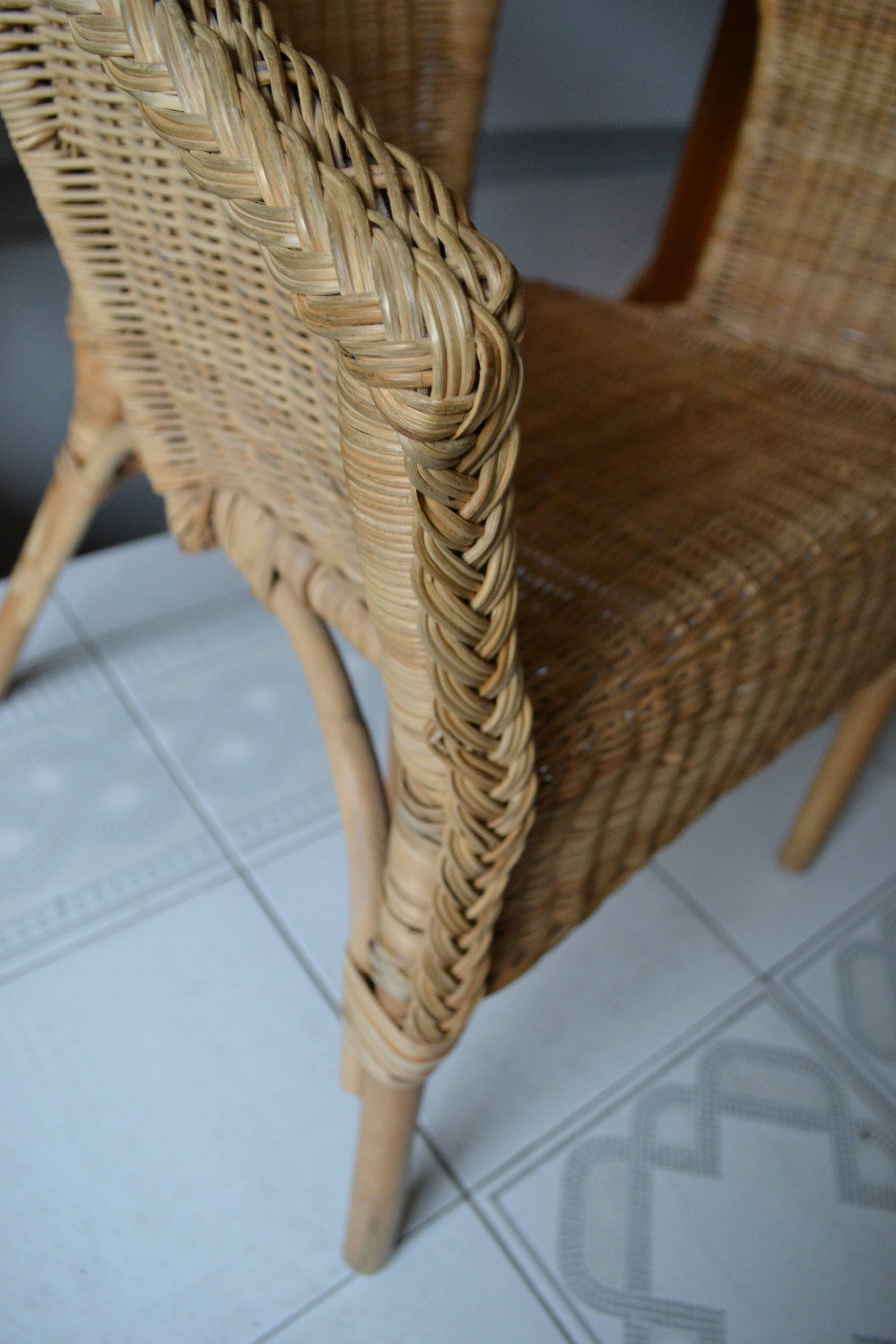 Fauteuil en rotin vintage années 60