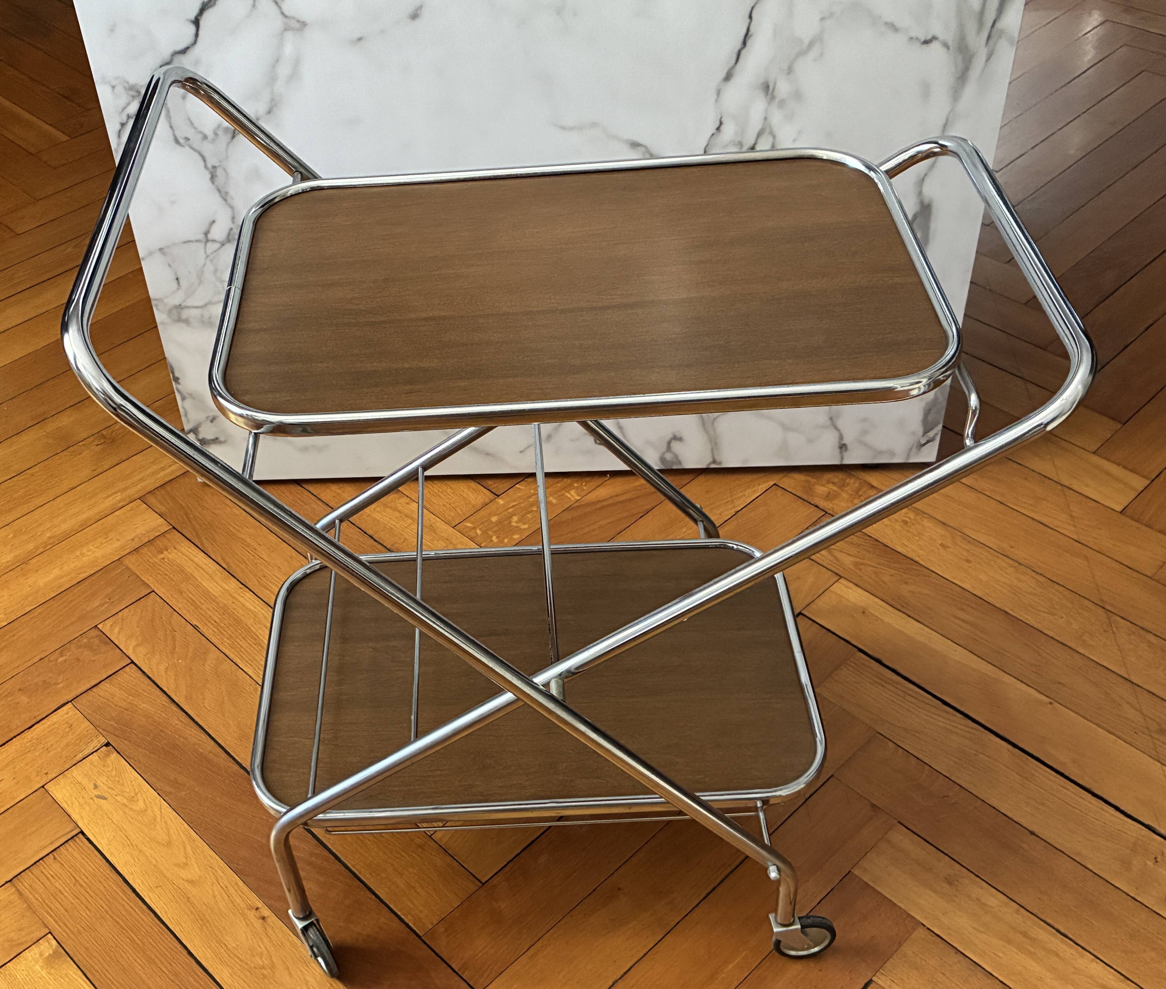 Vintage rolling dessert trolley