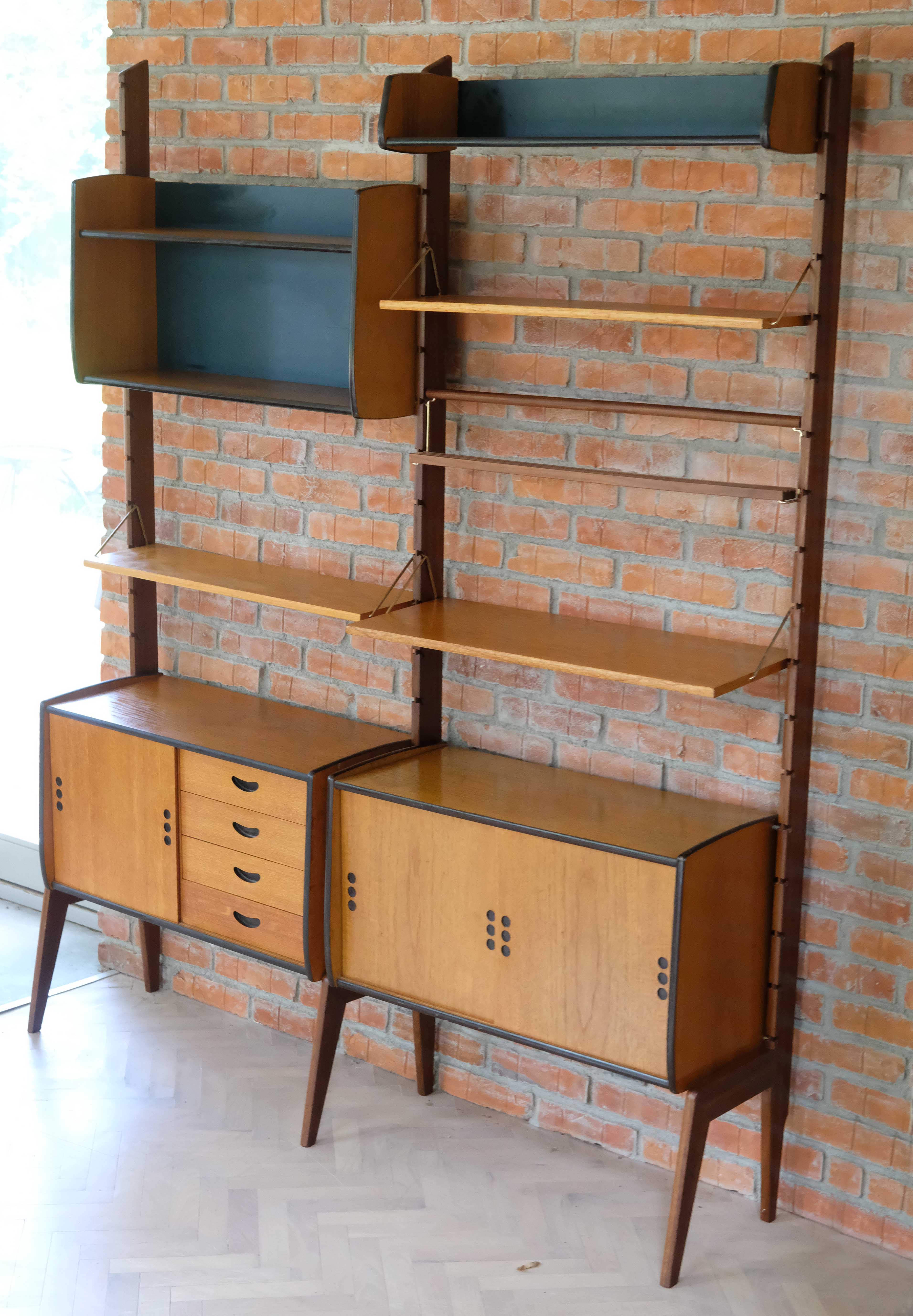 Wall Unit by John Texmon and Einar Blindheim, System Ergo, 2 Modules, Norway 1960's