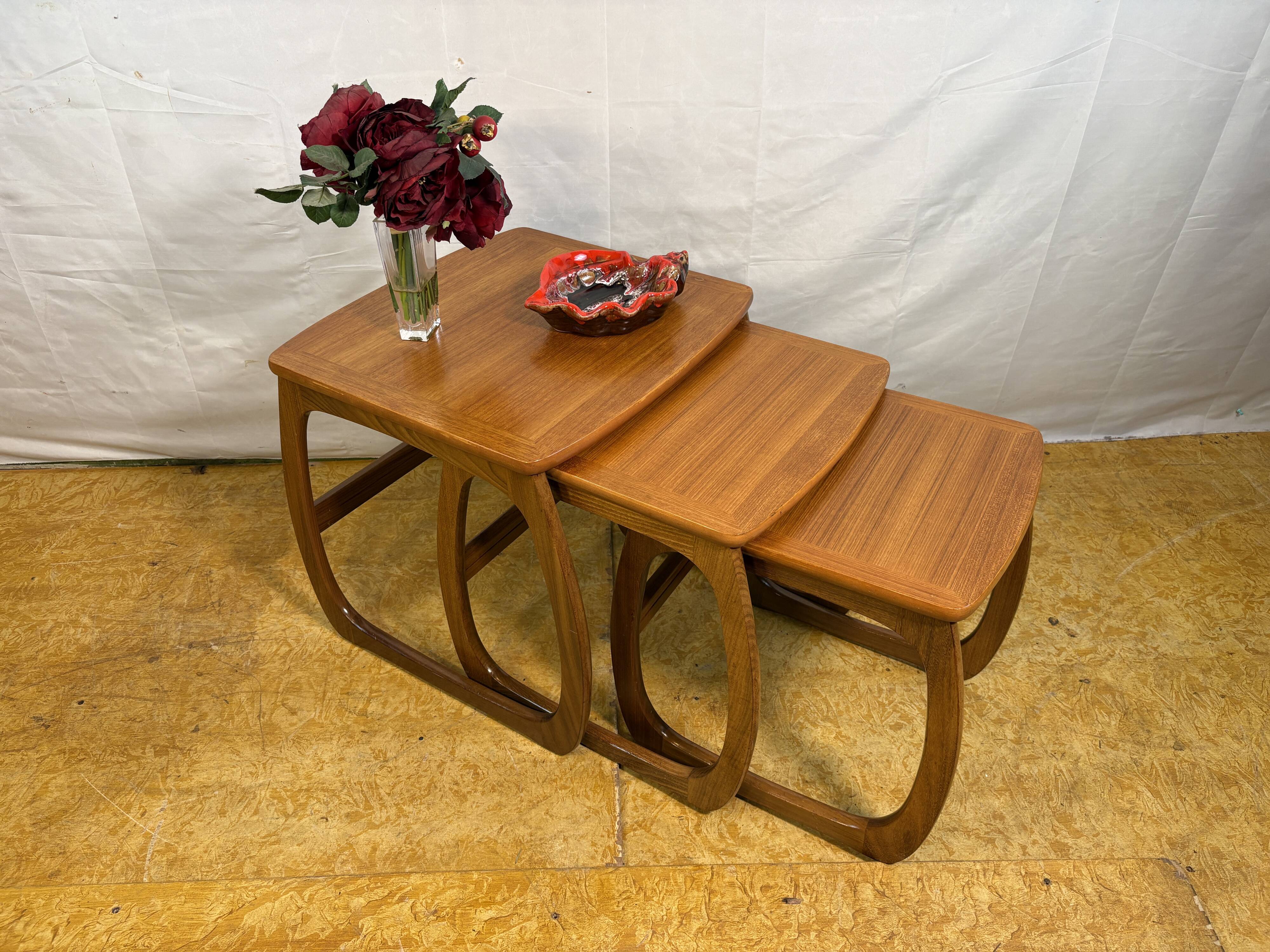Mid century retro vintage teak Nest of Tables by Nathan 1960 British Qualit
